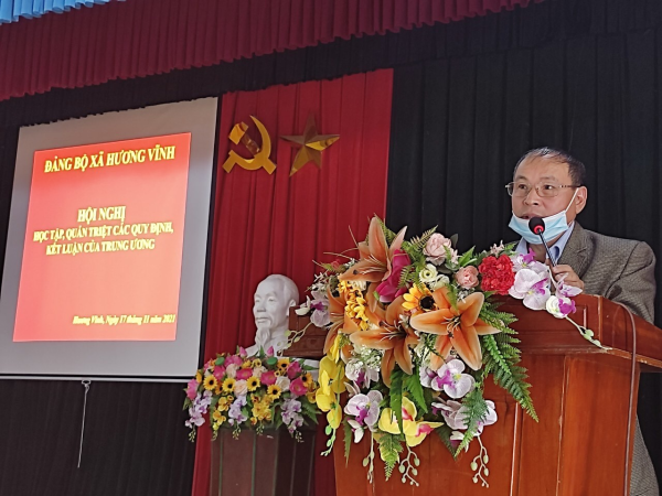 Hương Vĩnh tổ chức Hội nghị quán triệt, học tập Quy định, Kết luận của Trung ương.