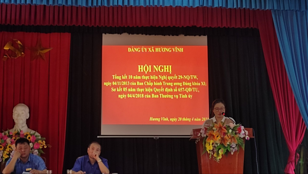 Đảng ủy xã Hương Vĩnh tổ chức Hội nghị tổng kết 10 năm thực hiện Nghị quyết số 29-NQ/TW