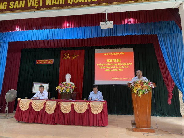 Hương Vĩnh tổ chức Hội nghị sơ kết giữa nhiệm kỳ thực hiện Nghị quyết ĐH-ĐB Đảng bộ xã lần thứ 27