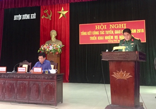 Hương Khê: Tổng kết công tác tuyển giao quân năm 2018, triển khai nhiệm vụ 2019.